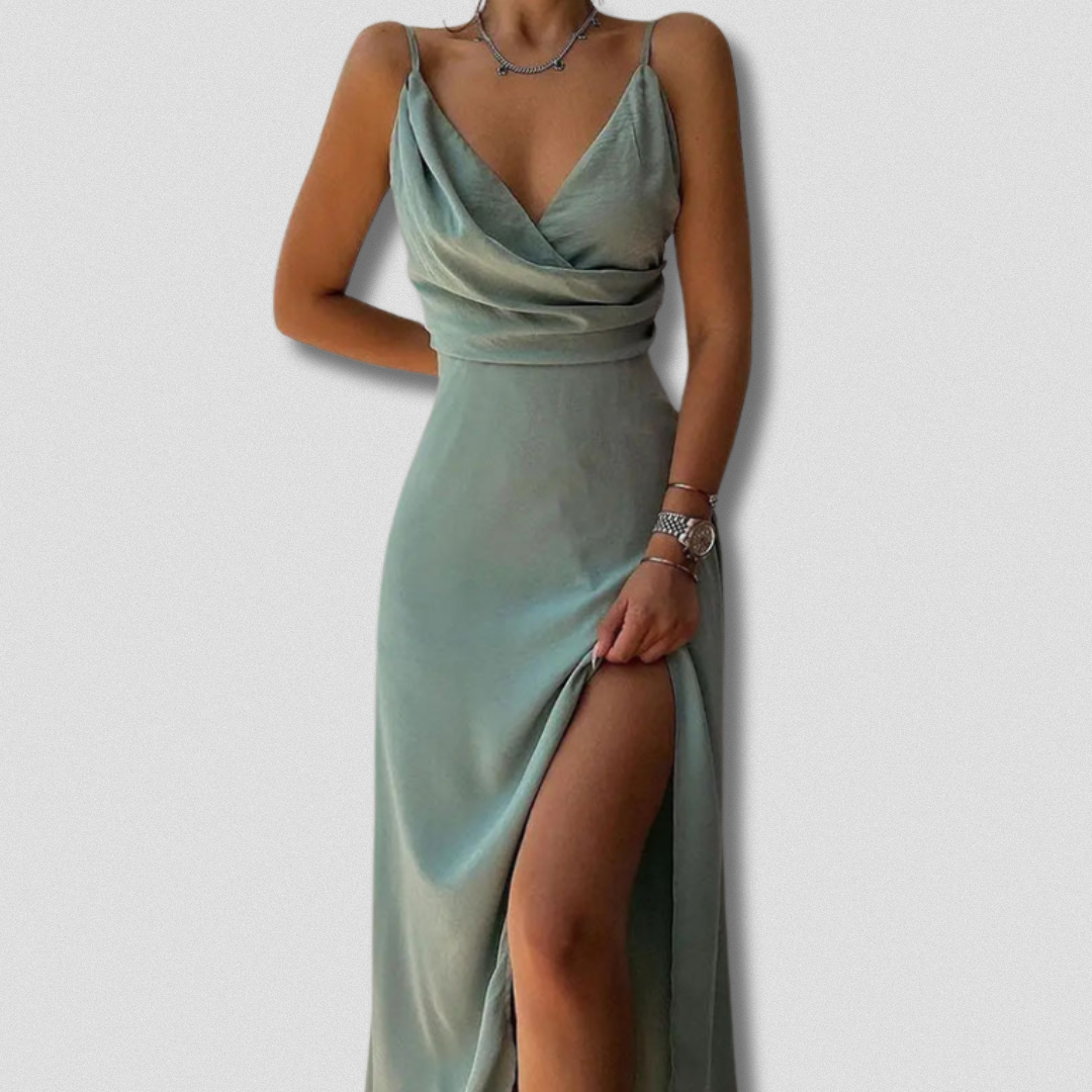 Frederica - Vestido largo artesanal con abertura