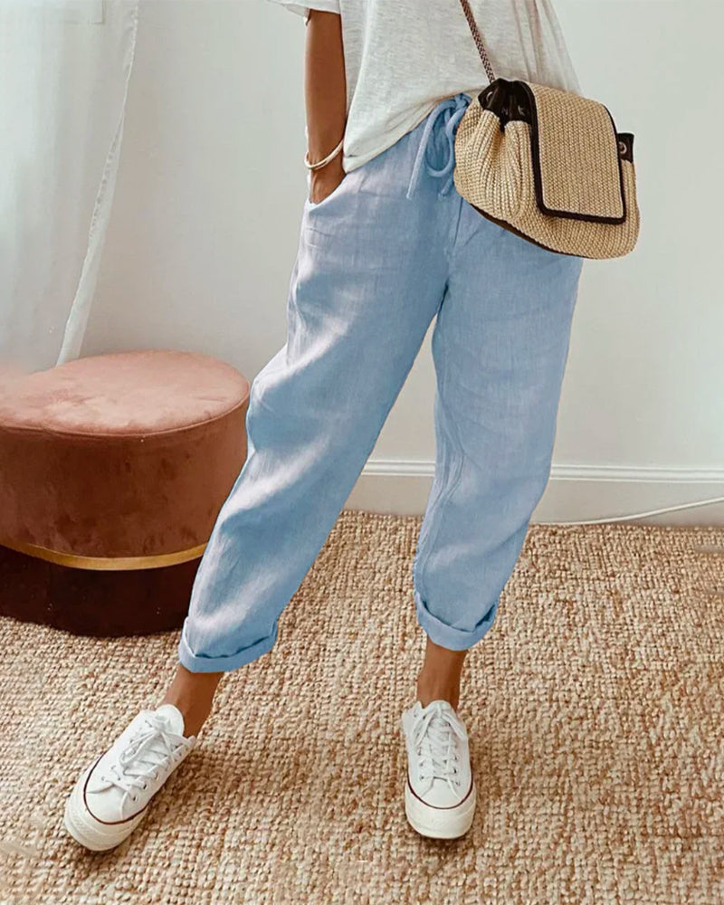 Noa - Pantalones de lino casuales y elegantes