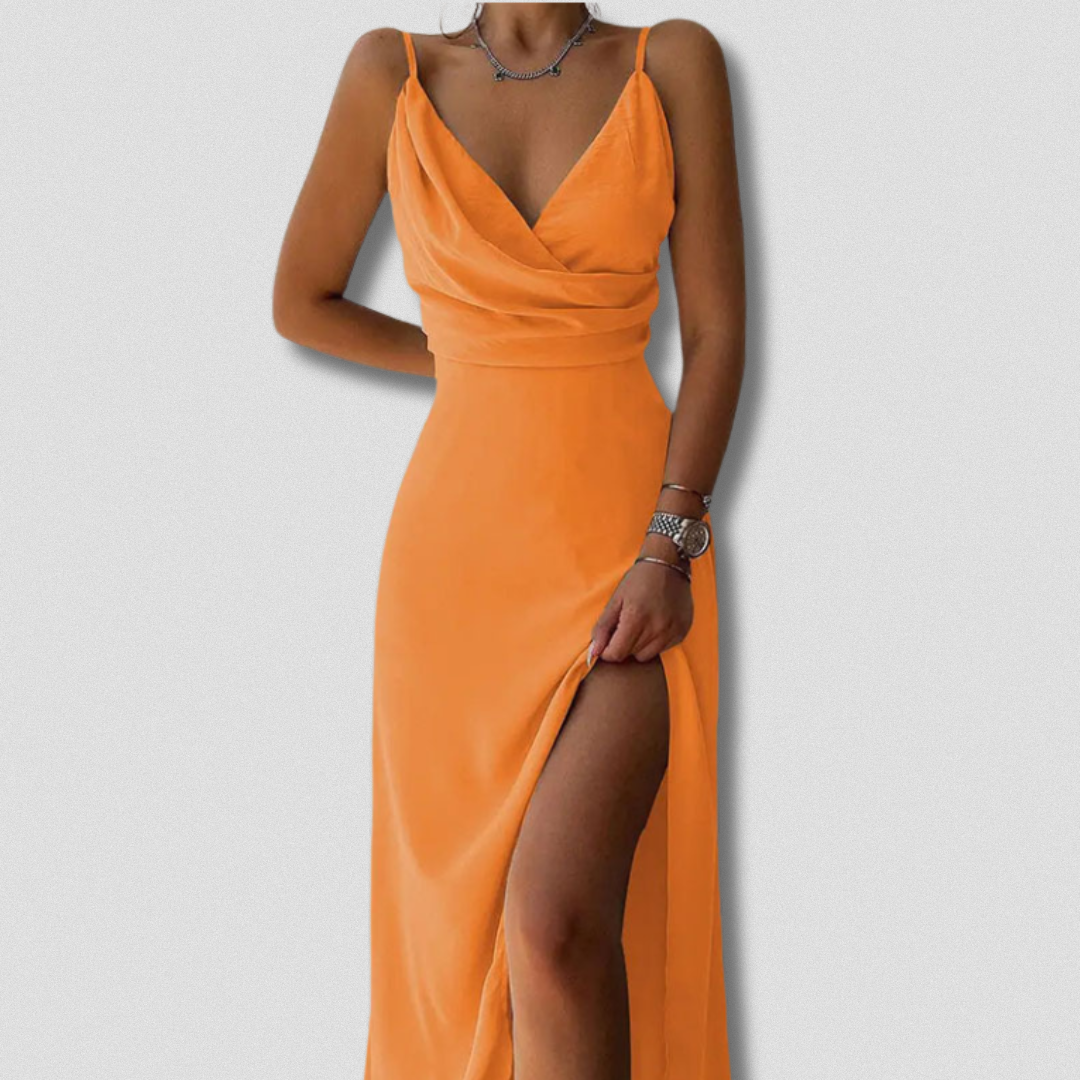Frederica - Vestido largo artesanal con abertura