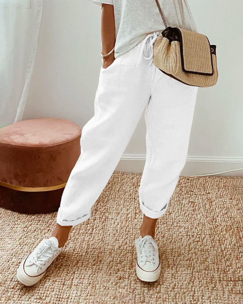 Noa - Pantalones de lino casuales y elegantes