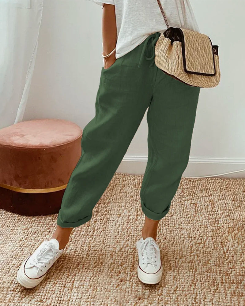 Noa - Pantalones de lino casuales y elegantes