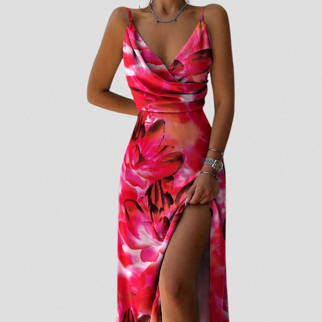 Frederica - Vestido largo artesanal con abertura