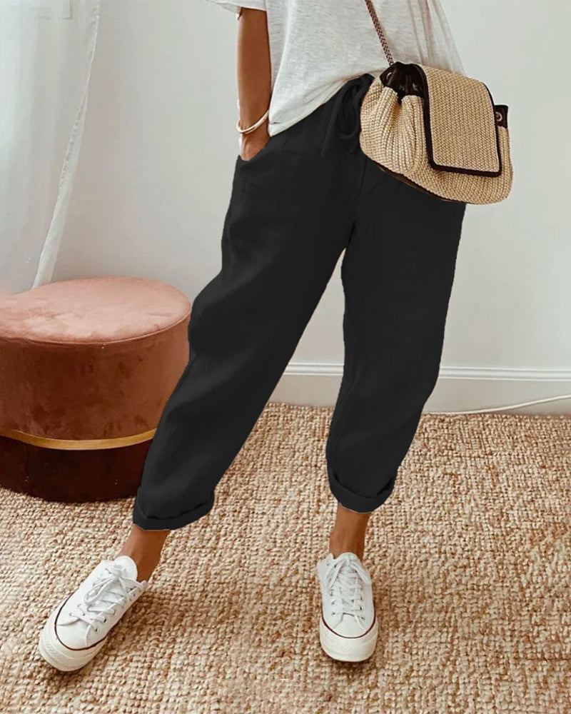 Noa - Pantalones de lino casuales y elegantes