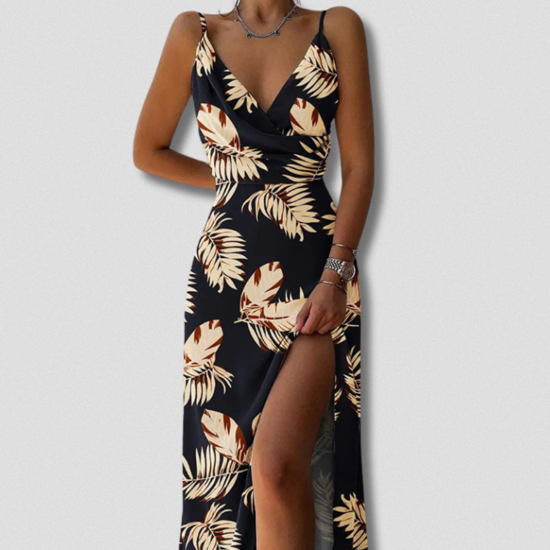 Frederica - Vestido largo artesanal con abertura