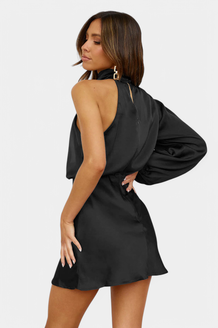 Mara - Vestido Mini Drapado de Un Hombro