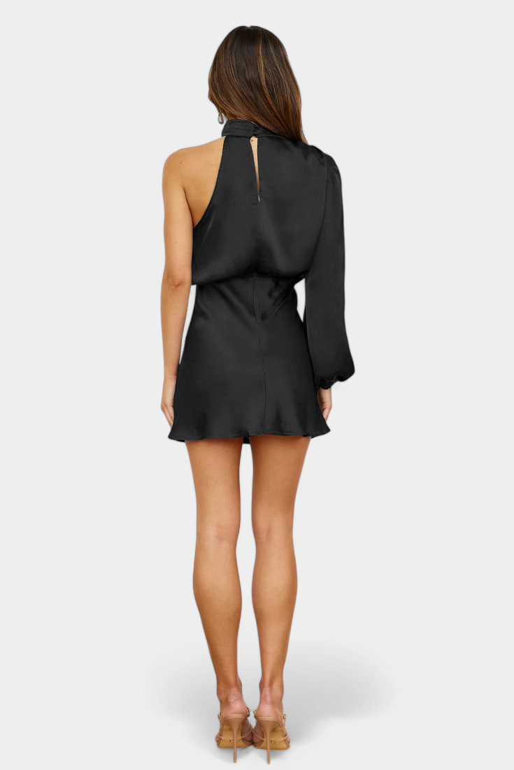 Mara - Vestido Mini Drapado de Un Hombro