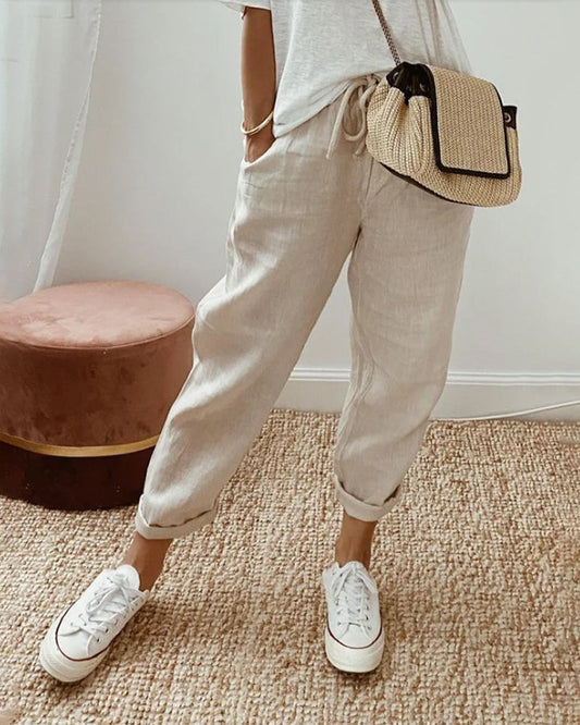 Noa - Pantalones de lino casuales y elegantes