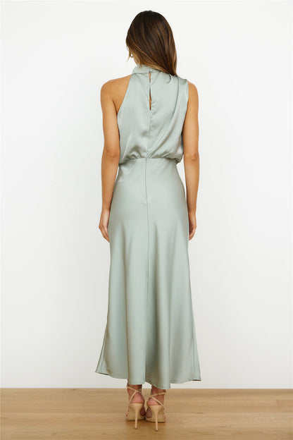 Lucrezia - Vestido midi de satén con un hombro