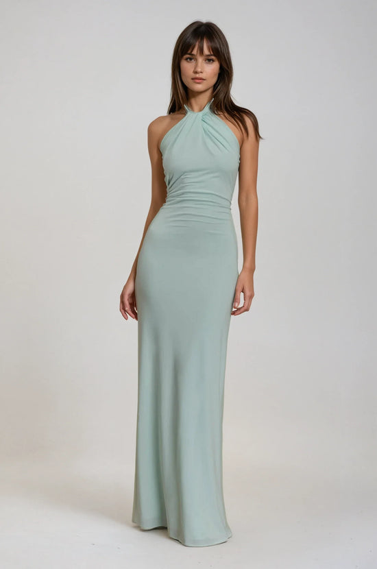 Elyna -Vestido largo con cuello halter