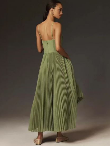 Beatriz - Vestido Midi Plisado y Ajustado