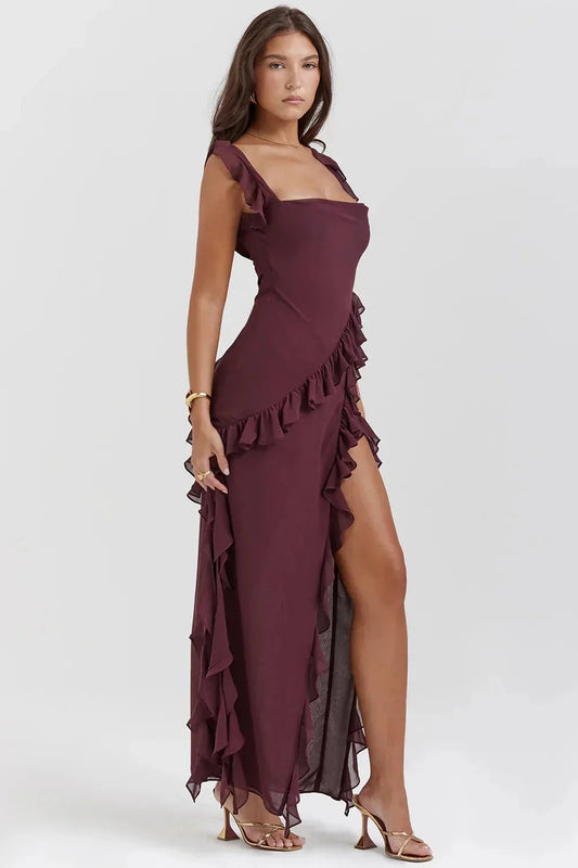 Lara - Elegante vestido largo con abertura