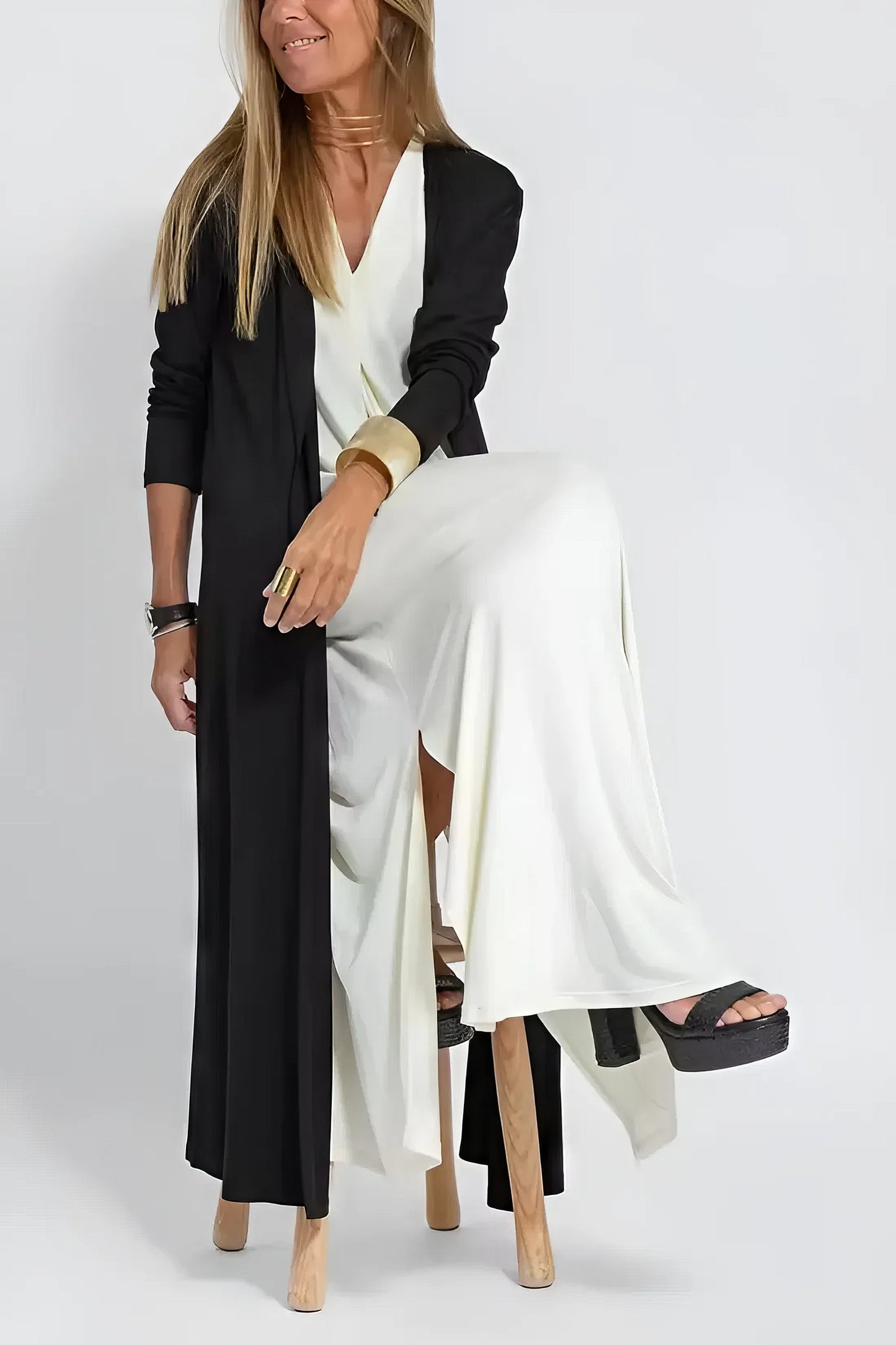 Ava | Elegante vestido largo + cárdigan a juego de REGALO