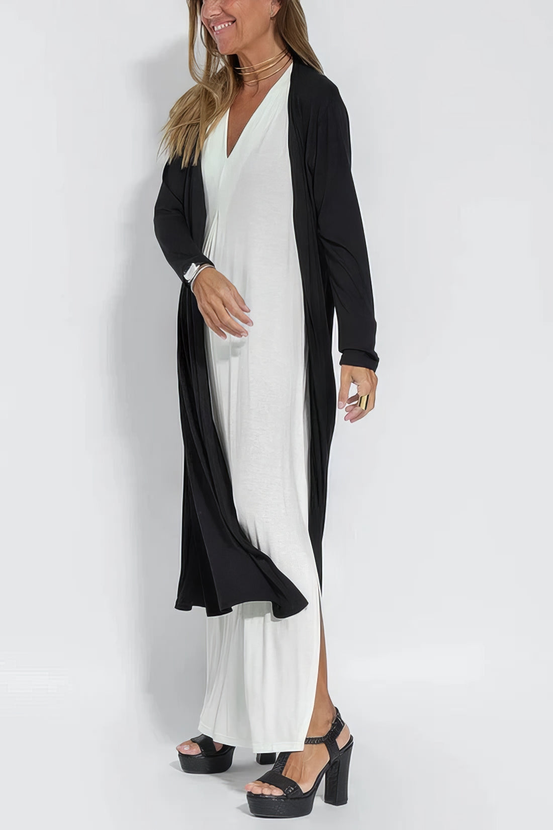 Ava | Elegante vestido largo + cárdigan a juego de REGALO