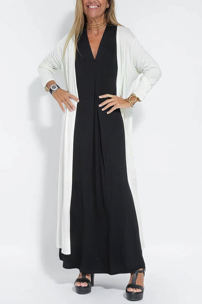 Ava | Elegante vestido largo + cárdigan a juego de REGALO